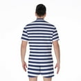 thumbnail image 2 of Navy And White Striped Pattern Short Sleeve Men'S Rompers Casual Summer Jumpsuits Outfit, 2 of 4