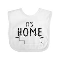 Inktastic It's Home- State of Nebraska Outline Distressed Text Boys or Girls Baby Bib