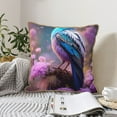thumbnail image 4 of KLL Beautiful Flower Blue Bird Decorative Throw Pillow Covers Velvet Soft for Couch Sofa Bedroom Living Room Outdoor (No pillow core)- 20"x20", 4 of 5