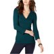 thumbnail image 1 of Camiseta básica con cuello en V para mujer de INC, verde, XXL I-N-C Camiseta básica, 1 of 1