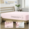 thumbnail image 4 of Thread Spread 100% Cotton Fitted Sheet King Size - 400 Thread Count Fitted Sheet King Cotton Only, Luxuriously Soft, Durable, Cooling 16" Deep Pocket Sateen Weave Bottom, Luxury Hotel Quality - Blush, 4 of 8