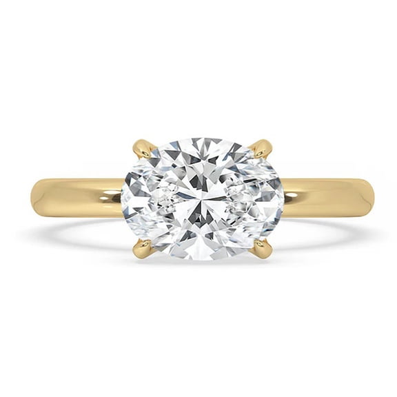 1 to 3 Carat Oval Cut E VS1 Lab Grown Diamond East West Engagement Ring