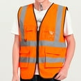thumbnail image 6 of Men's Reflective Tank Top with Multi Pocket Construction Work Vest Lightweight Casual Outdoor Coat for Hiking Fishing Hunting Polyester Protective Gear, 6 of 8