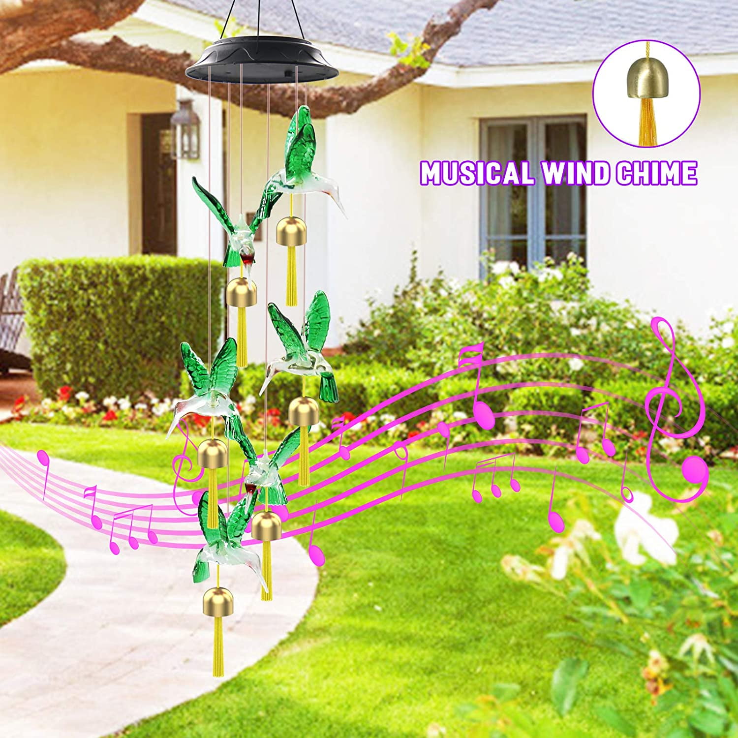 Angel Wind Chimes for Outside, Windchimes Outdoors Clearance, 35In Memorial  Wind Chime with S Hook, Angels Gifts for Women, Angel Garden Yard Porch