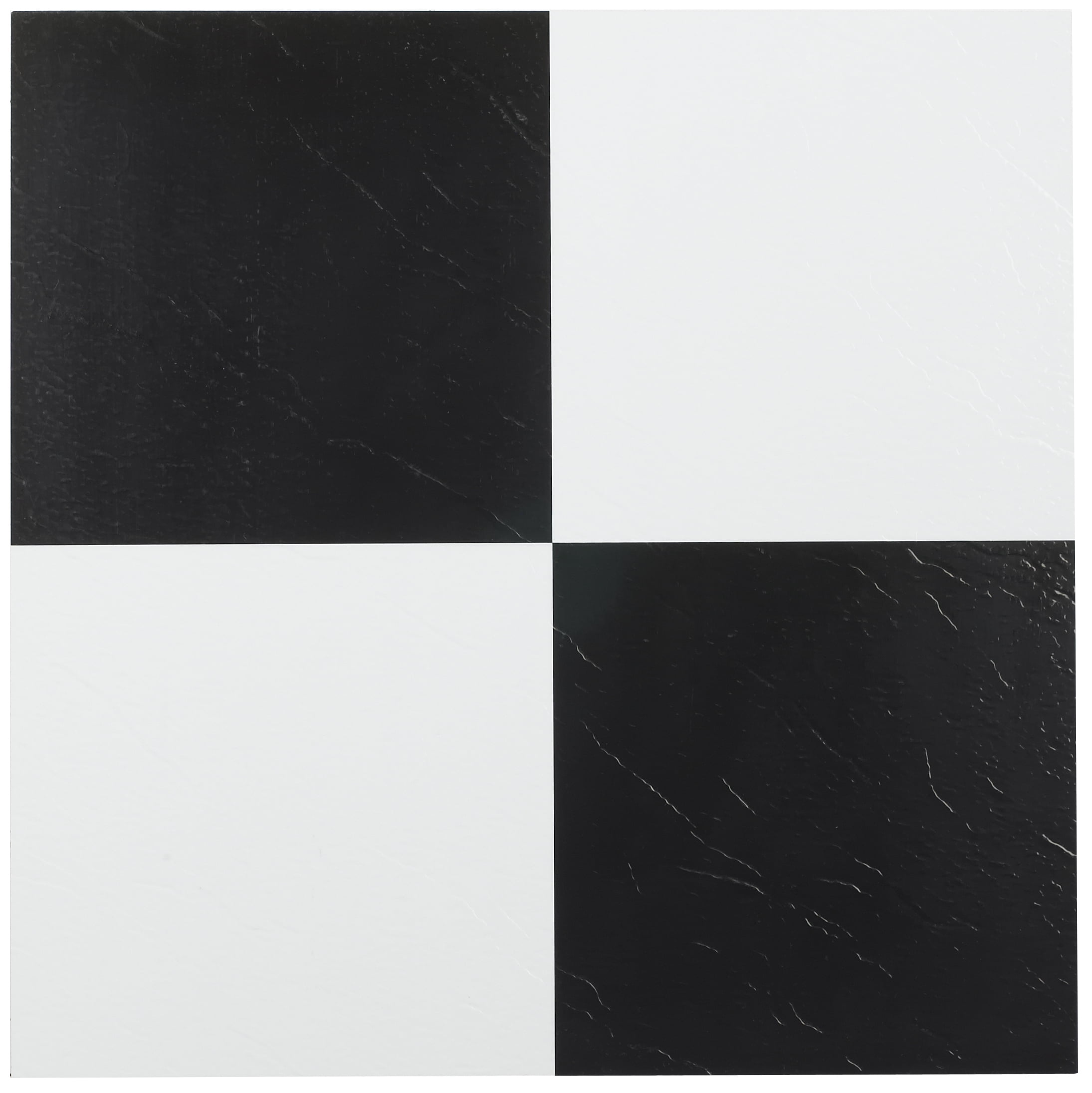 Mosaico Clasico Black White 12x12, White Vinyl Floor Tiles Self Adhesive