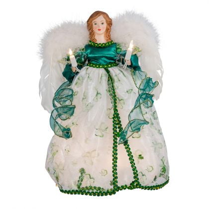 Irish Angel Ornament - Kurt Adler UL 10-Light 12-Inch Irish Angel Treetop
