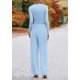 thumbnail image 2 of Conjunto de Mujer PRETTYGARDEN Top Corto y Pantalones Anchos Azul Claro M, 2 of 8
