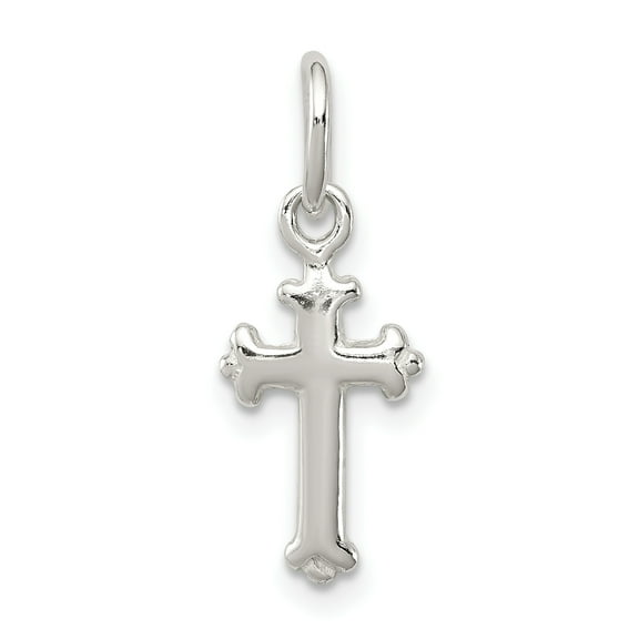 Sterling Silver Polished Cross Charm QC8149