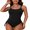 Black, variant on Tie Side One Piece Monokini Swimwear Double Straps Bath Suit Tummy Control Swimsuit