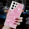 thumbnail image 6 of for Samsung Galaxy S24 Ultra Glitter Case, Cute Bling Sparkle Shiny Slim Soft Silicone Reflective Clear TPU Bumper Women Girls Shockproof Protective Phone Case for Samsung Galaxy S24 Ultra, Pink, 6 of 6