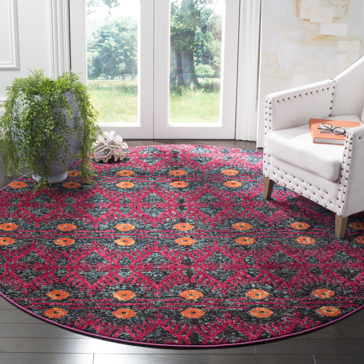 thumbnail image 3 of SAFAVIEH Monaco Flannery Geometric Area Rug, Pink/Multi, 4' x 5'7", 3 of 11