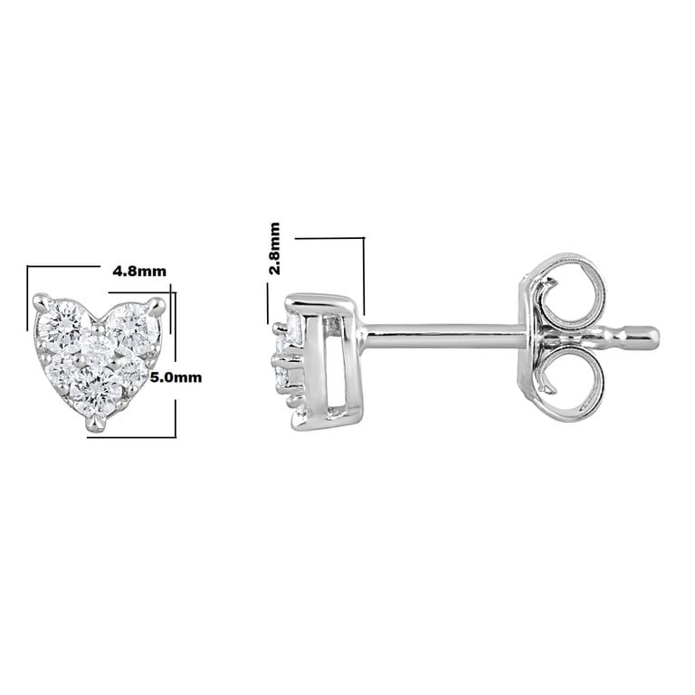 Unique Moments Lab-Grown Diamond Heart Stud Earrings photo 3