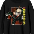 thumbnail image 2 of My Hero Academia Bakugo Logo Crew Neck Long Sleeve Black Adult Sweatshirt-Medium, 2 of 3