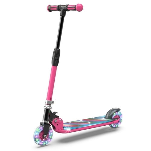 HOVERSTAR Trottinette pour Enfants, Roues et Pédale Lumineuses à LED, 3 Hauteurs Réglables (27, 29, 31 Pouces) Convient à Plus d'Âges d'Enfants