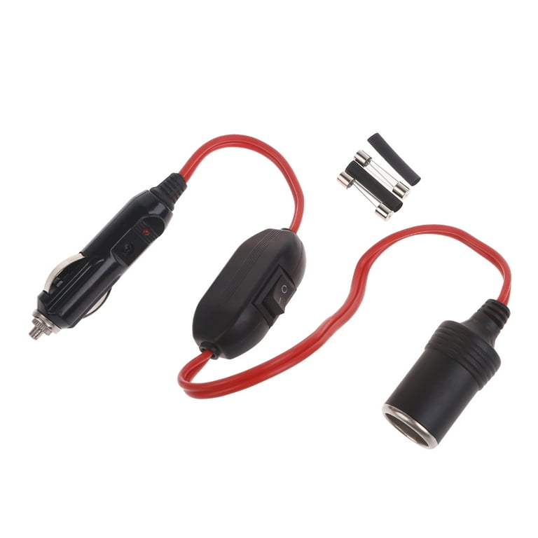 12 volt cigarette lighter socket extension lanema 12V 24V Car Cigarette Lighter Socket Extension Cord with Switches  Male Plug To Female Socket Extension Cable 360W