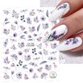 thumbnail image 2 of Pegatinas de uñas 3D de flores moradas, hoja verde, Floral, cereza, primavera, arte de uñas, calcomanías de agua, deslizadores, manicura, mariposa, decoración de puntas de uñas Tan Jianjun unisex, 2 of 2