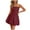 Wine, variant on Busydd Womens Dresses Solid Color Strapless Summer Dress Casual Sleeveless A Line Mini Dress Trendy Wedding Guest Dresses for Women Prom Dress with Pockets Black S