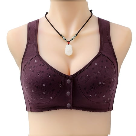 Qingpeng Clearance Front Button Bra for Women Comfort Breathable Underwear Large Size Mesh Thin Sports No Underwire Yoga Bra
