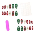 thumbnail image 5 of Long Christmas Press on Nails 24Pcs, Snowflake Tree Red Green Spooky Fake Nails Set, Reusable False Nails for Holiday Party Daily Wear Women Girls, Christmas Nail Art, 5 of 9