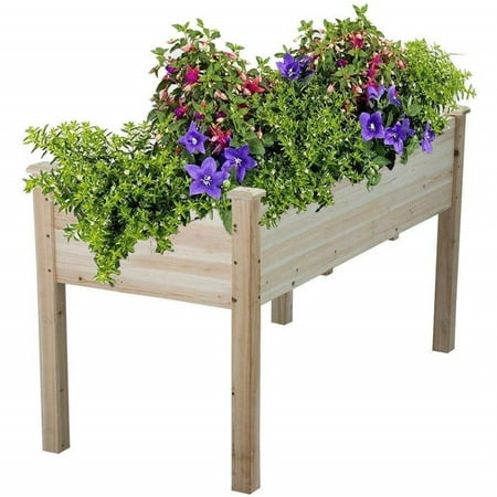 Wooden Raised Vegetable Garden Bed Elevated Planter Kit Grow Gardening NEW