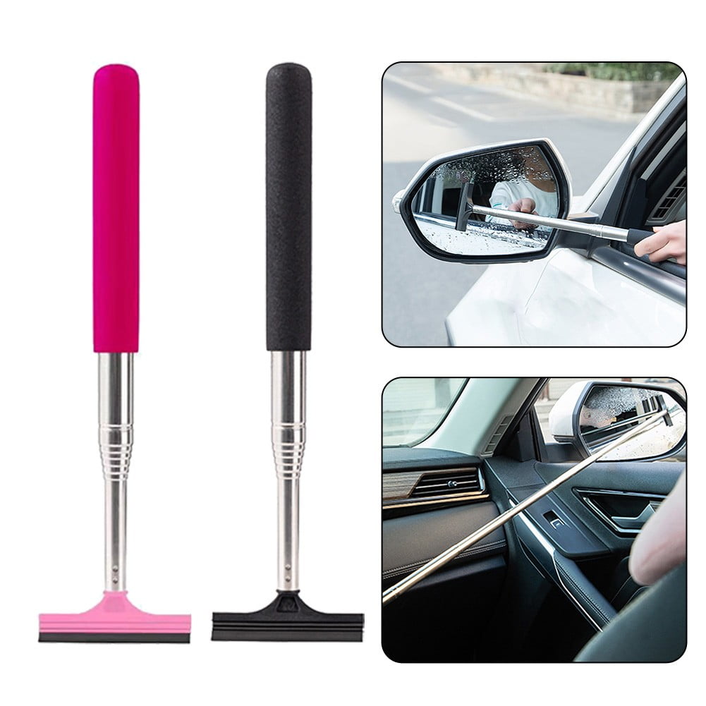 Wiper Blades, Car Rearview Mirror Retractable Wiper Portable Auto Mirror  Mist Remover Rainy Cleaning Tool