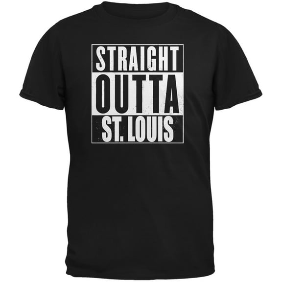 Straight Outta St. Louis Black Adult T-Shirt - 2X-Large