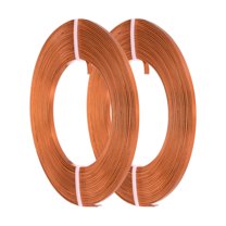 Uxcell 2 Roll Flat Jewelry Craft Wire Craft Wire, 3mm 18 Gauge Aluminum Craft Wire Orange Red