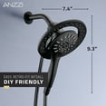 thumbnail image 6 of Anzzi Sh-Az067 Valkrie 1.8 GPM Multi Function Shower Head - Black, 6 of 7