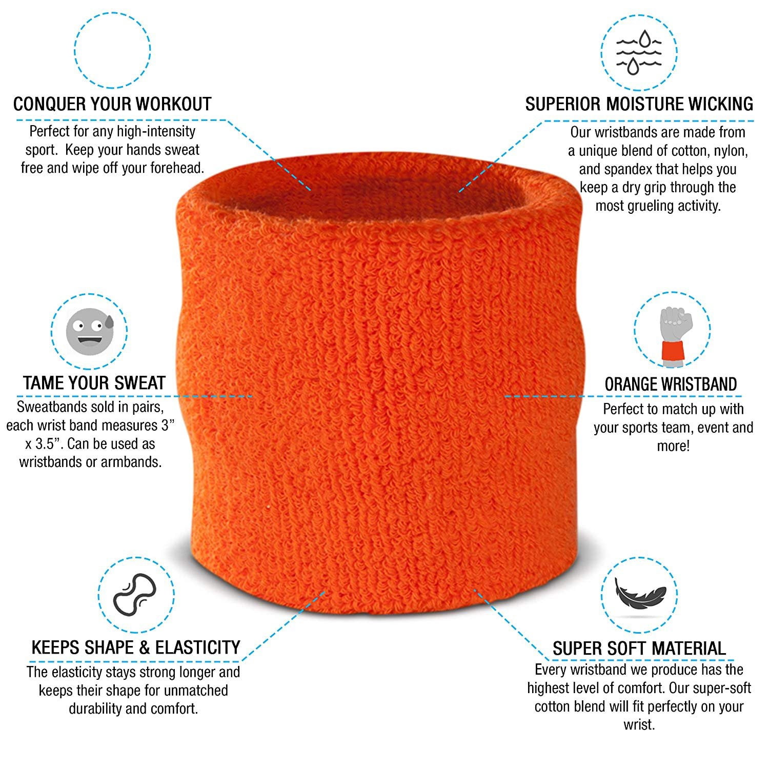 Suddora Orange Headband & Wristbands Set
