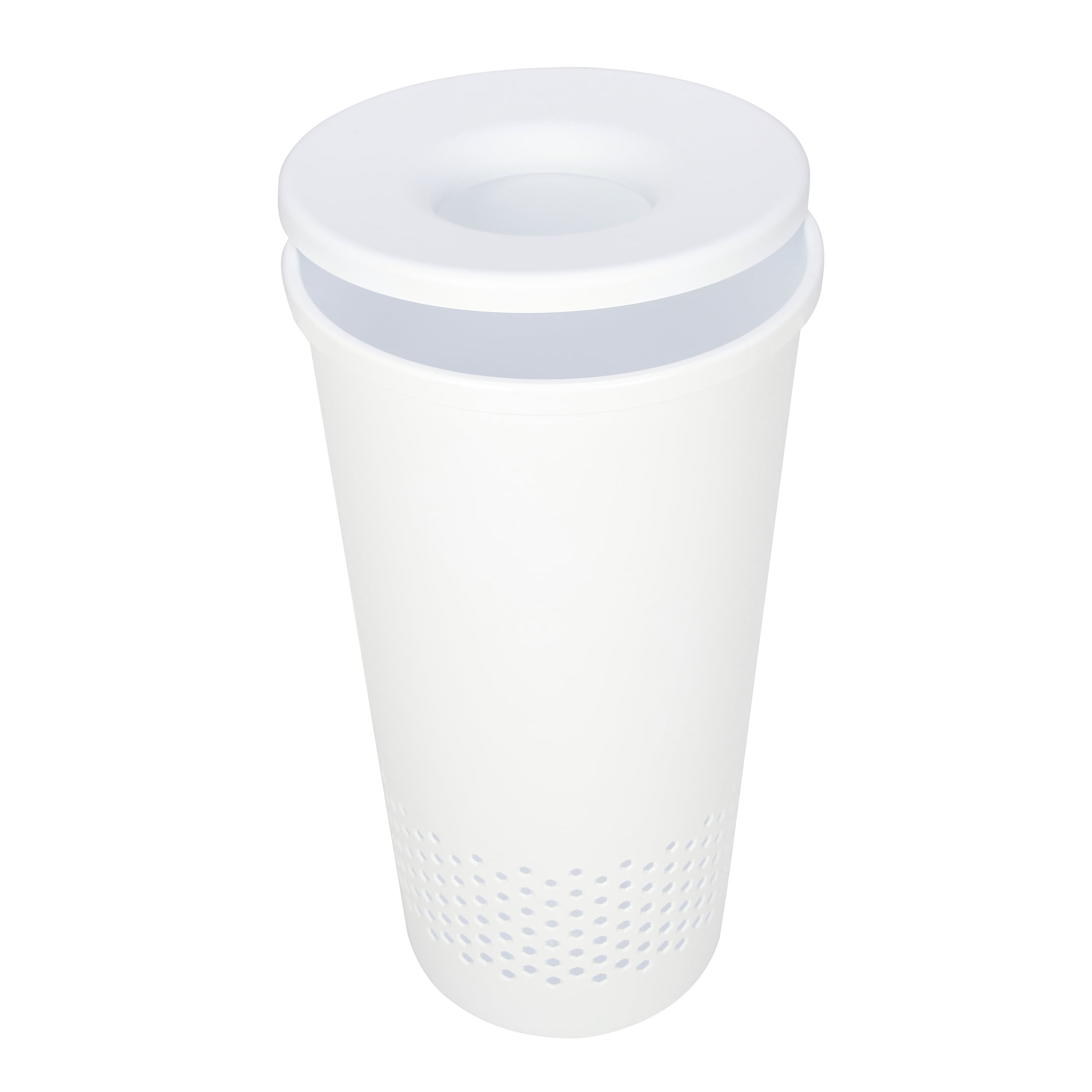 Mainstays Round Lidded Hamper, White, Adult