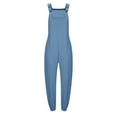 thumbnail image 3 of aidice Overalls for Women Cotton Linen Lightweight Button Adjustable Strap Casual Summer Jumpsuits with Pockets, 3 of 5