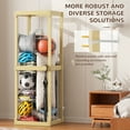 thumbnail image 4 of Signature Fitness Multi-Purpose Wooden Storage Rack，with Elastic Bands，for Toys, Clothes, and Household Items, Space-Saving，for Bedroom, or Playroom, 4 of 6