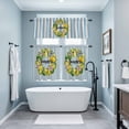 thumbnail image 5 of Lemon Flower Starfish Curtain Tier and Valance Set 3 Piece, Summer Theme Vintage Blue Stripe 3-inch Rod Pocket Window Tier Curtains Valance for Kitchen Living Room, 5 of 9