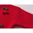 thumbnail image 6 of Bobifish Baby Light Blue Crew Neck Sweater Red Cherry Applique Long Sleeve Soft Cute Kids Outdoor Activities & Home Wear Daily Knitted Pullover Top, 6 of 7