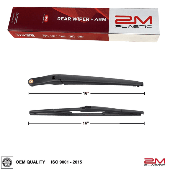 2M PLASTIC Rear Wiper Arm & Blade All Season Automotive Wiper Blade - 16"