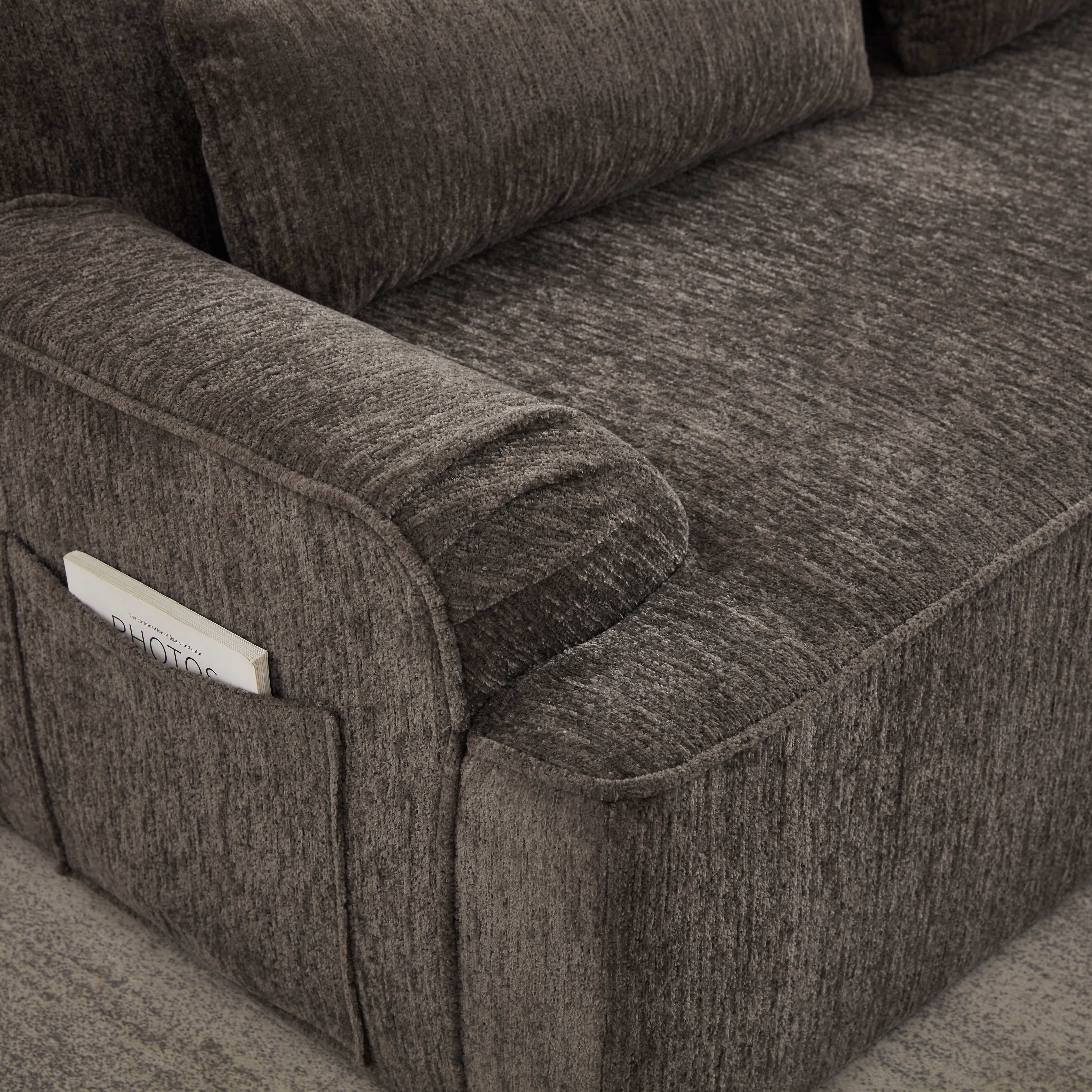 MAYEERTY Chenille L-Shape Oversized Sectional Sofa, Minimalist for Apartment, 102×65" Brown