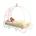 thumbnail image 2 of Furniture of America Omar Panel Metal Pink and White Twin Kids Carriage Bed, 2 of 6