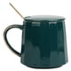 thumbnail image 2 of Taza de café Jadeshay cerámica Verde con Tapa y cuchara, 2 of 8