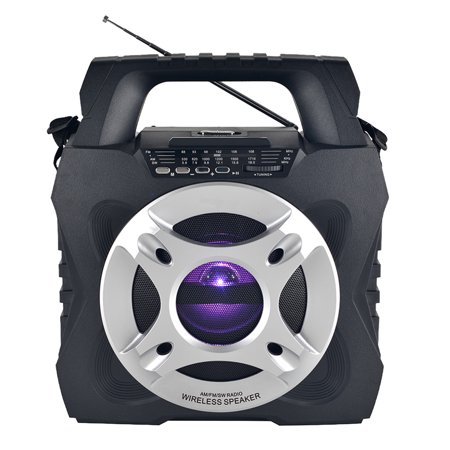 QFX Bluetooth Solar Flashlight and Solar Panel Portable Shortwave Radios , Black , R-45