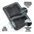thumbnail image 4 of 5/10/20pcs Lunch Box 2/3 Compartment Food Storages With Lids Disposable Leak Proof Bento Box Storage Kitchen Accessories 3 grid transparent 5pcs, 4 of 6