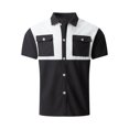 thumbnail image 2 of Eltusu Men's Casual Button Down Shirts, Stretch Regular Fit Summer Lapel Collar Short Sleeve Shirts Black Size S, 2 of 8