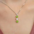 thumbnail image 3 of Gem Stone King Keren Hanan Lab Grown Diamond 3 Stone Heart Shape Pendant Necklace with Chain 925 Silver and 10K Yellow Gold Peridot Moissanite Near Colorless (GH) (1.51 Cttw), 3 of 3