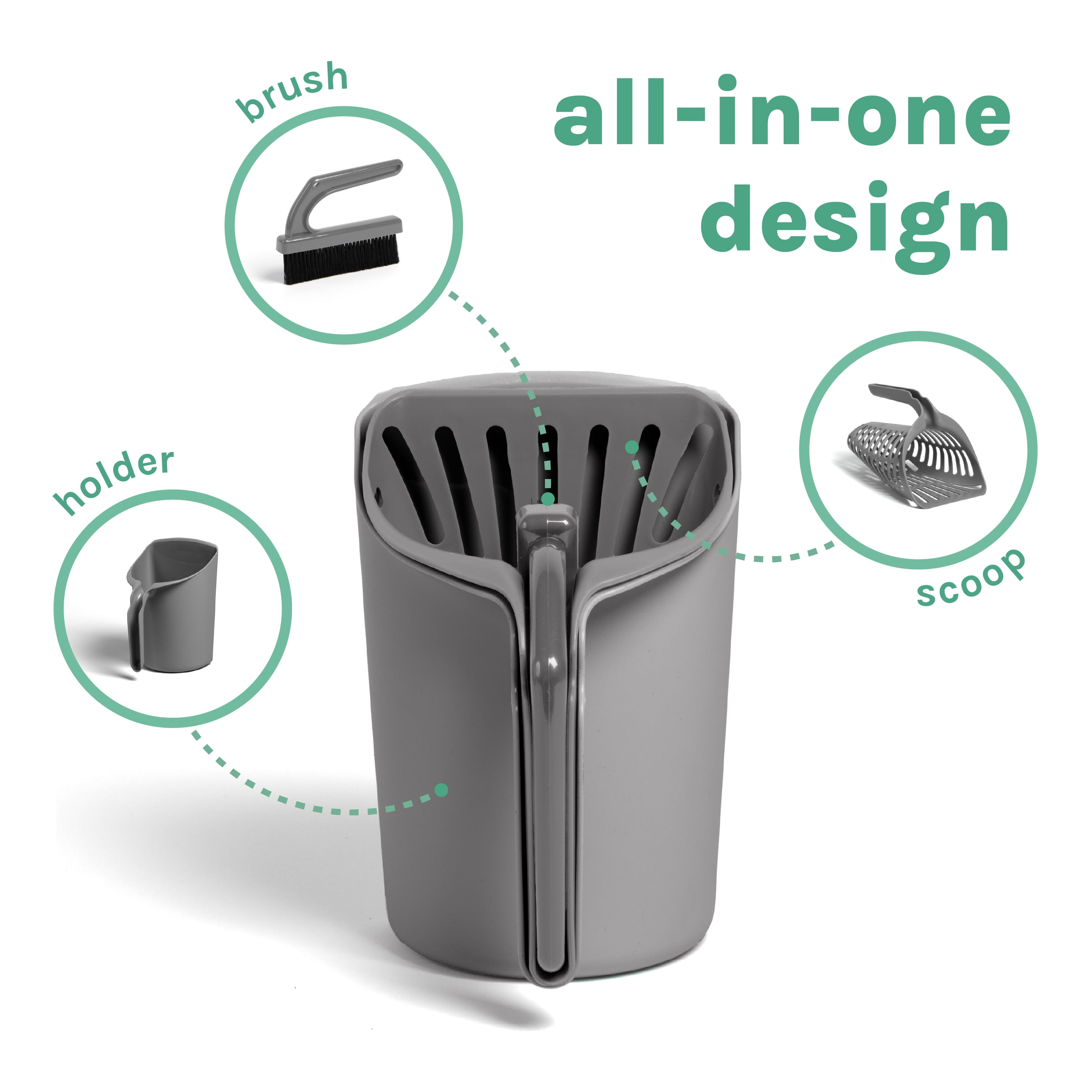 Kitty City Infinity Litter Scoop, Compact All-in-One Litter Box