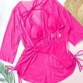 thumbnail image 5 of Women's Bikini Set Three Piece Lace Up High Waist Sexy Swimsuit with Removable Bra Pads No Underwire for Beach Vacation,Hot Pink,L, 5 of 5