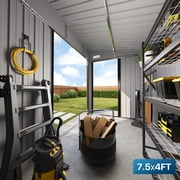 Dateyes 8' x 4' Metal Storage Shed with Triple Doors, Lockable Lean-to Design & Vents, Black