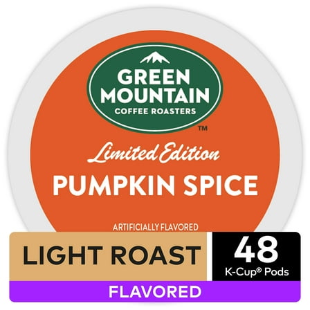 Green Mountain Coffee Pumpkin Spice, Flavored Keurig K-Cup Pods, Light Roast, 48 Count
