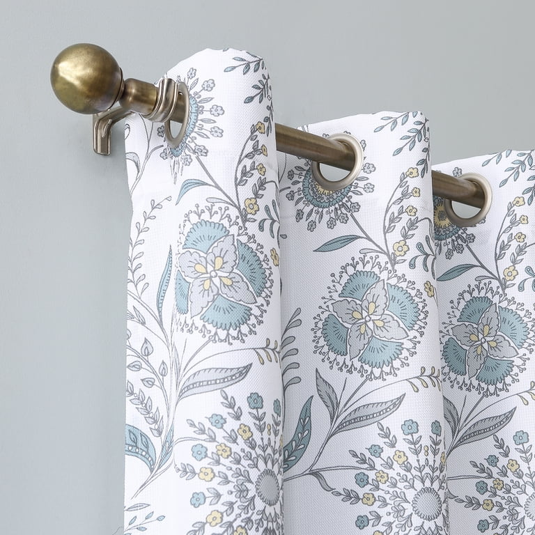 No. 918 Sora Print Medallion Floral Grommet Curtain Panel photo 2