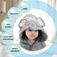 thumbnail image 3 of EUZODNAK 2 Pack Hooded Baby Towels, Premium Soft Bath Towel for Babies, Newborn, Infant and Toddler, Ultra Absorbent, Natural Baby Stuff Towel with Hood for Boy and Girl (Elephant, Bear), 3 of 8
