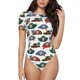thumbnail image 1 of Fotbe Pirate Hats Body de Mujer con Cuello Redondo y Mangas Cortas, Sin Mangas Ajustado, Suave, Cómodo y Básico-Medium, 1 of 7