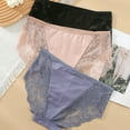 thumbnail image 3 of WBQ Women's Lace Panties Sexy Mid Waist Underwear Briefs, 3 of 6